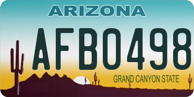 AZ license plate AFB0498