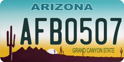 AZ license plate AFB0507