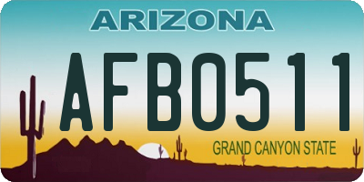 AZ license plate AFB0511