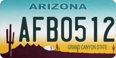 AZ license plate AFB0512