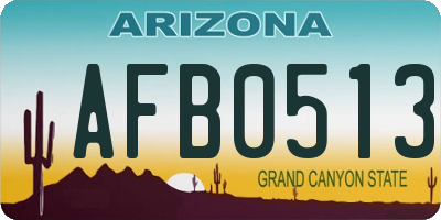 AZ license plate AFB0513