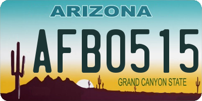 AZ license plate AFB0515