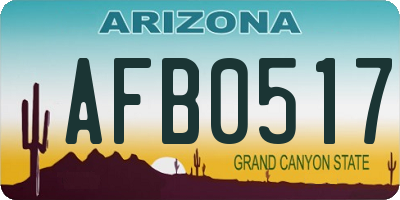 AZ license plate AFB0517