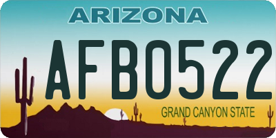 AZ license plate AFB0522