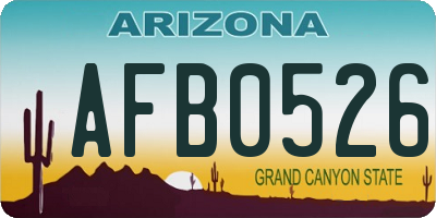 AZ license plate AFB0526