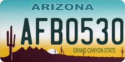 AZ license plate AFB0530