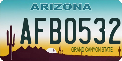 AZ license plate AFB0532