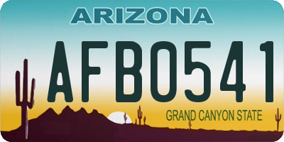 AZ license plate AFB0541