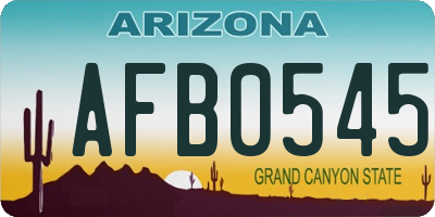 AZ license plate AFB0545