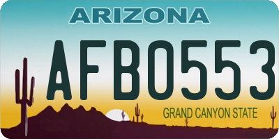 AZ license plate AFB0553