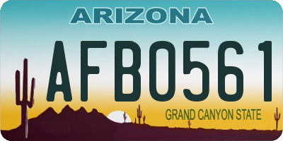 AZ license plate AFB0561