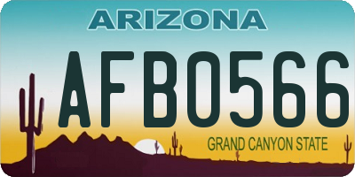 AZ license plate AFB0566