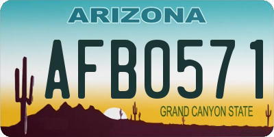 AZ license plate AFB0571