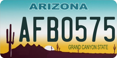 AZ license plate AFB0575
