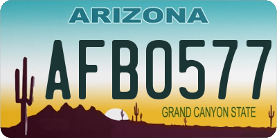 AZ license plate AFB0577