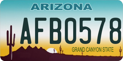 AZ license plate AFB0578