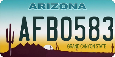 AZ license plate AFB0583