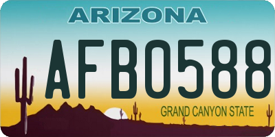 AZ license plate AFB0588