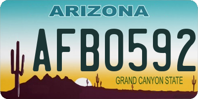 AZ license plate AFB0592