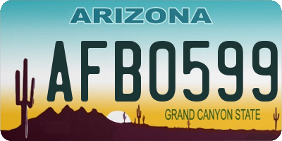 AZ license plate AFB0599