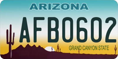 AZ license plate AFB0602