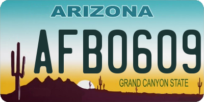 AZ license plate AFB0609