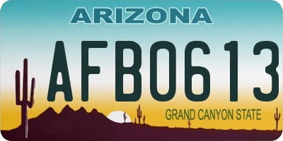 AZ license plate AFB0613