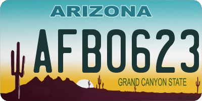 AZ license plate AFB0623