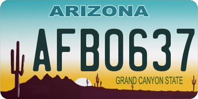AZ license plate AFB0637