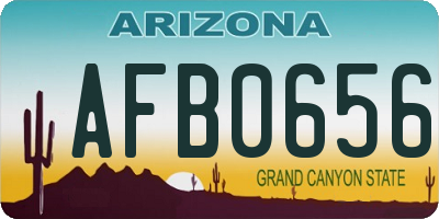 AZ license plate AFB0656