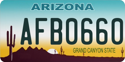 AZ license plate AFB0660