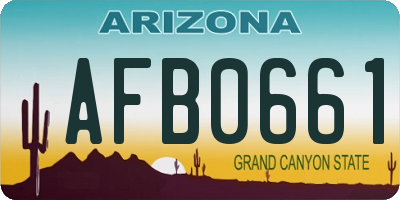 AZ license plate AFB0661