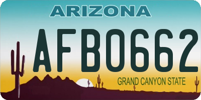 AZ license plate AFB0662