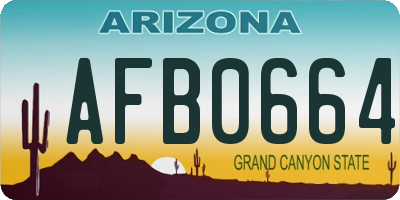 AZ license plate AFB0664