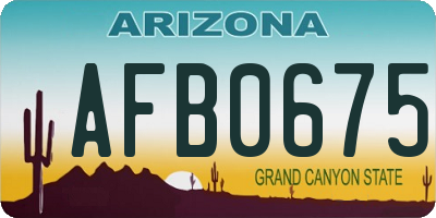AZ license plate AFB0675