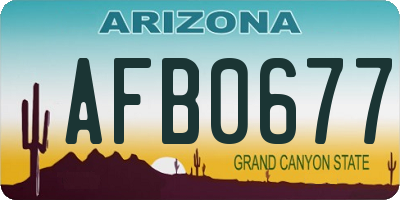 AZ license plate AFB0677