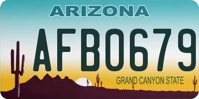 AZ license plate AFB0679