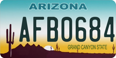 AZ license plate AFB0684