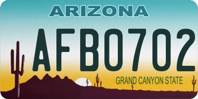 AZ license plate AFB0702