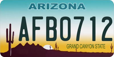 AZ license plate AFB0712