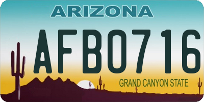 AZ license plate AFB0716