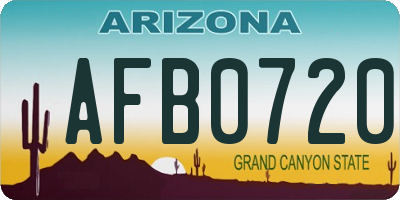AZ license plate AFB0720