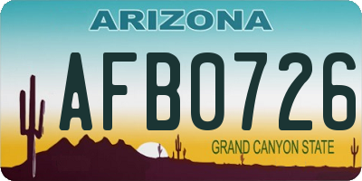 AZ license plate AFB0726