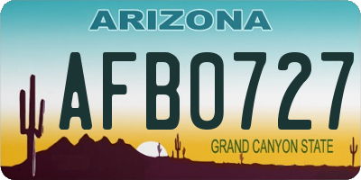 AZ license plate AFB0727