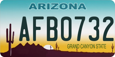 AZ license plate AFB0732
