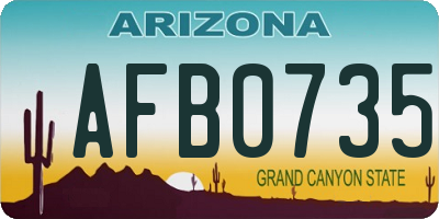 AZ license plate AFB0735