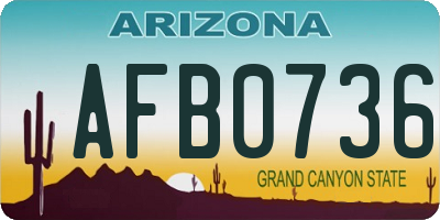AZ license plate AFB0736