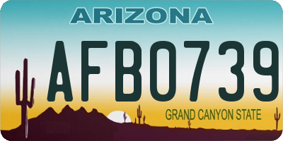 AZ license plate AFB0739