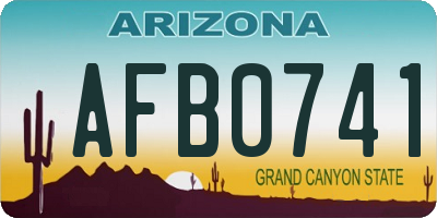 AZ license plate AFB0741
