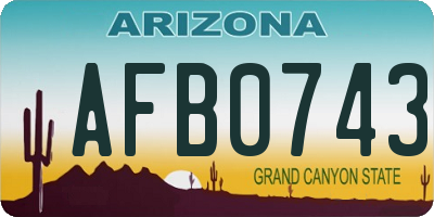 AZ license plate AFB0743